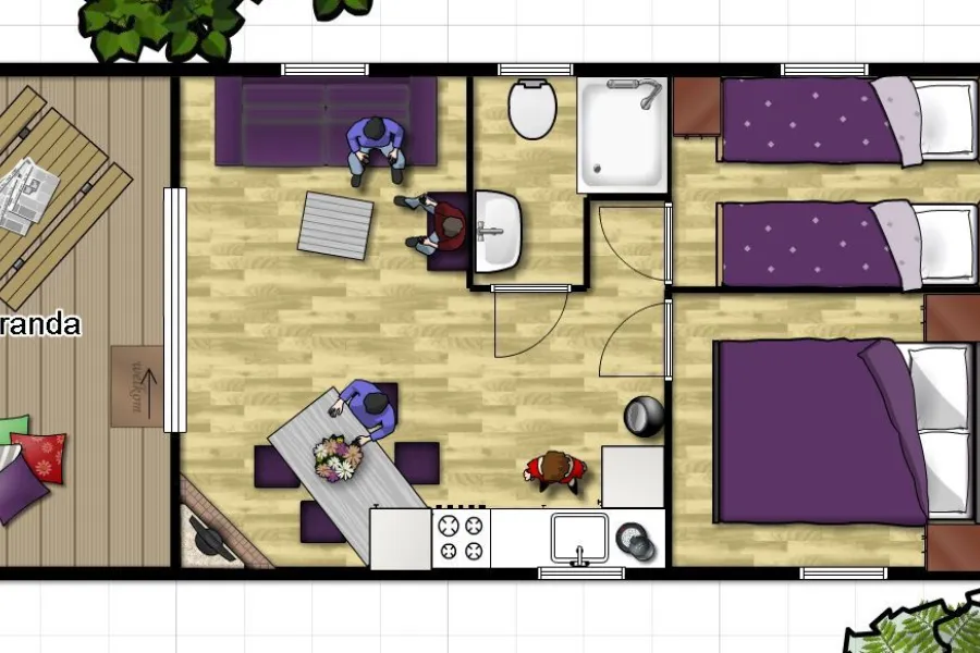 Boslodge plattegrond